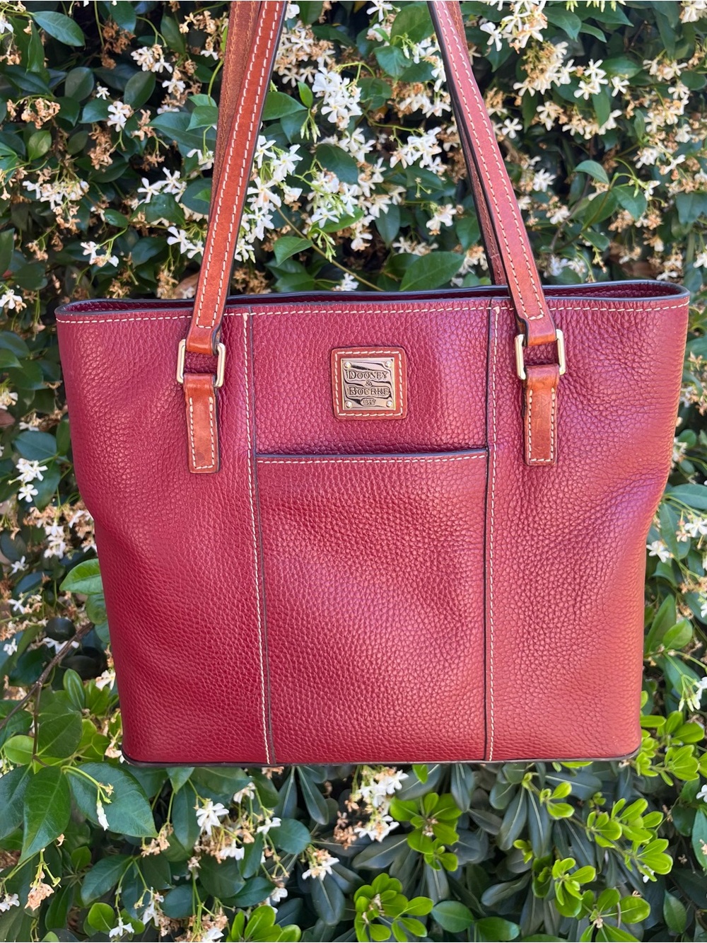 Dooney & Bourke Lexington Red Pebble Leather Tote Handbag Purse